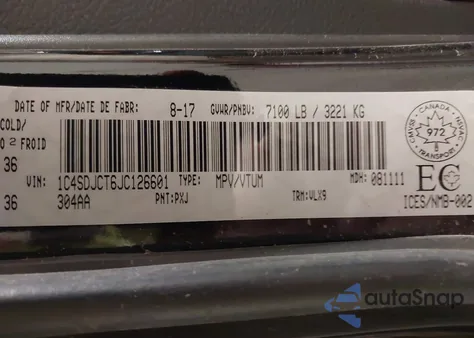 2018 Dodge Durango R/T from USA, damaged, VIN 1C4SDJCT6JC126601